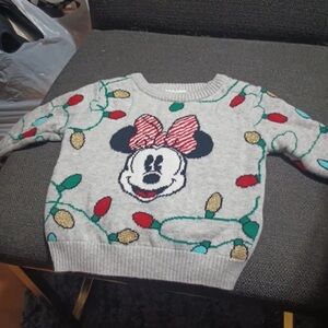 Disney Baby Gray and Green Knit Sweater